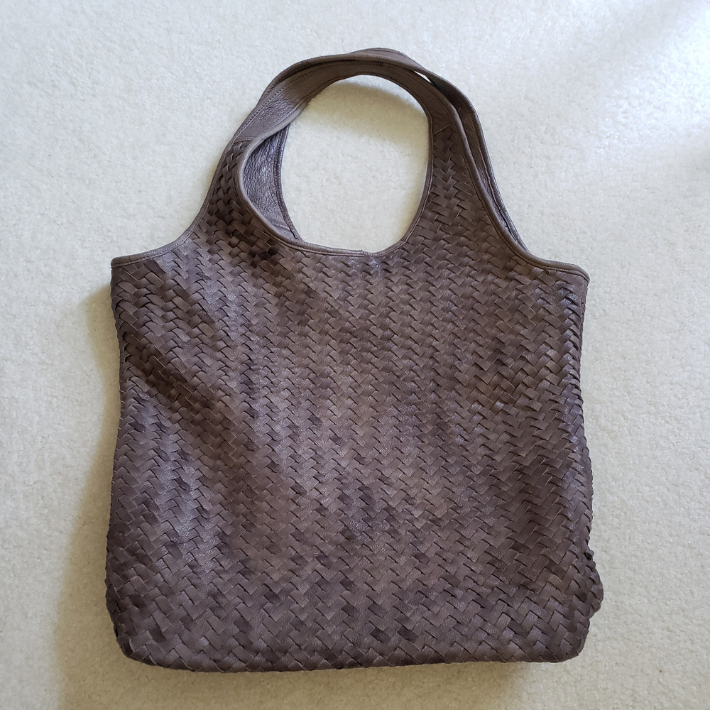 Florence Gray Genuine Italian Leather Handbag+gift